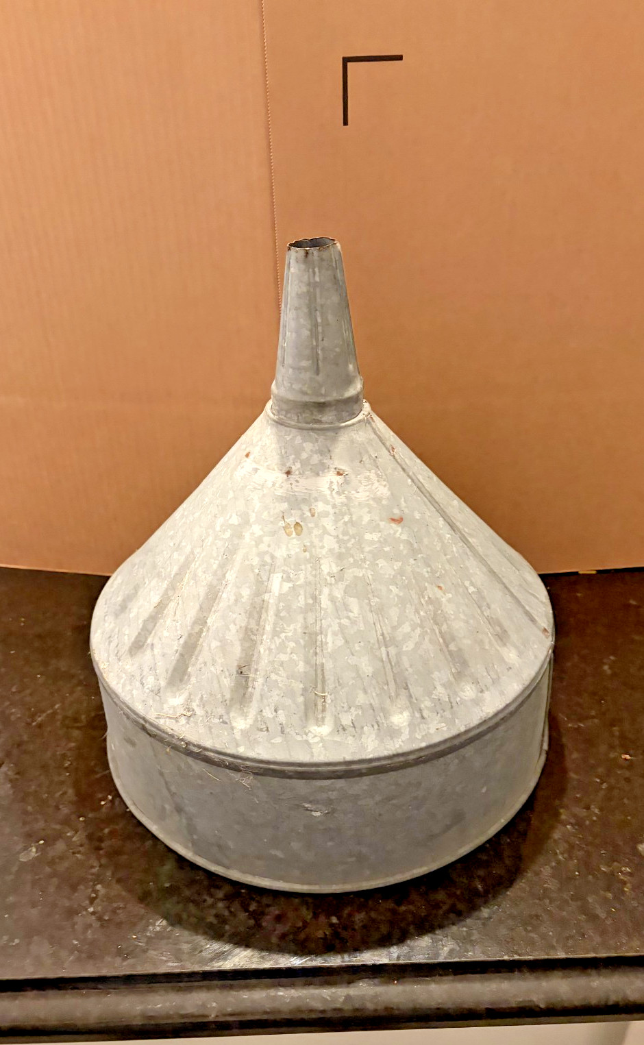 Vintage Large Galvanized Farm Funnel 15” Primitive Dairy Barn Oil Gas Tool