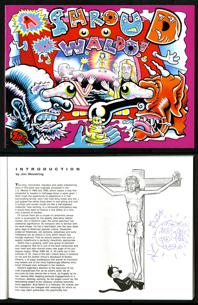 Kim Deitch SIGNED AUTOGRAPHED A Shroud For Waldo SC + SKETCH 1st Ed 1st Pr Comic