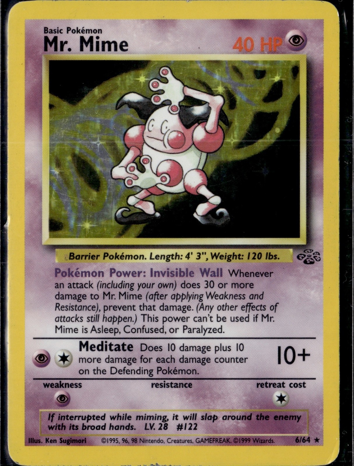 Mr. Mime (6) Unlimited Holo Rare Jungle 06/64 LP