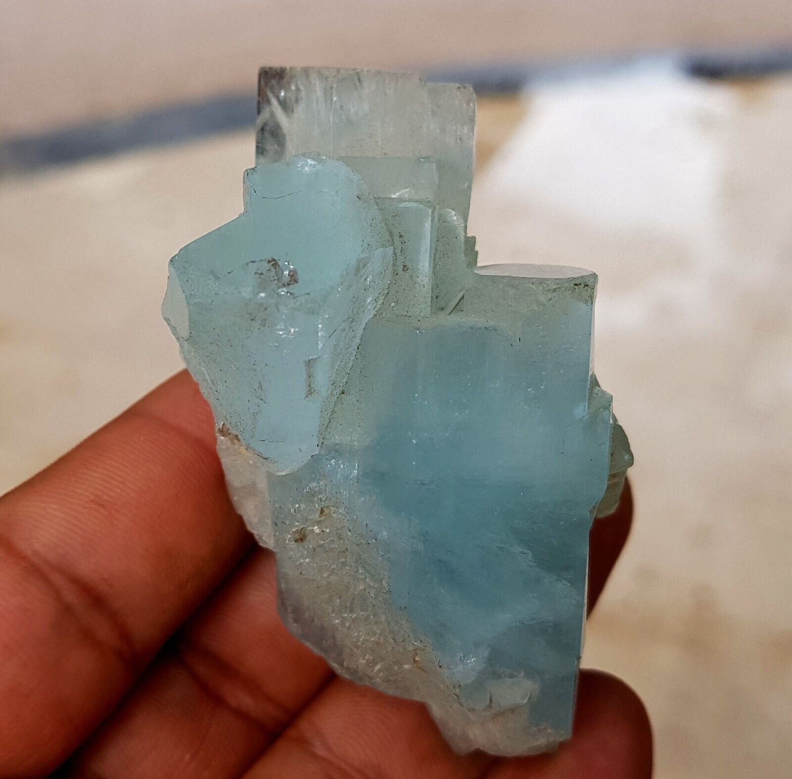 Clean Aquamarine Blue Color Crystal From Nagar