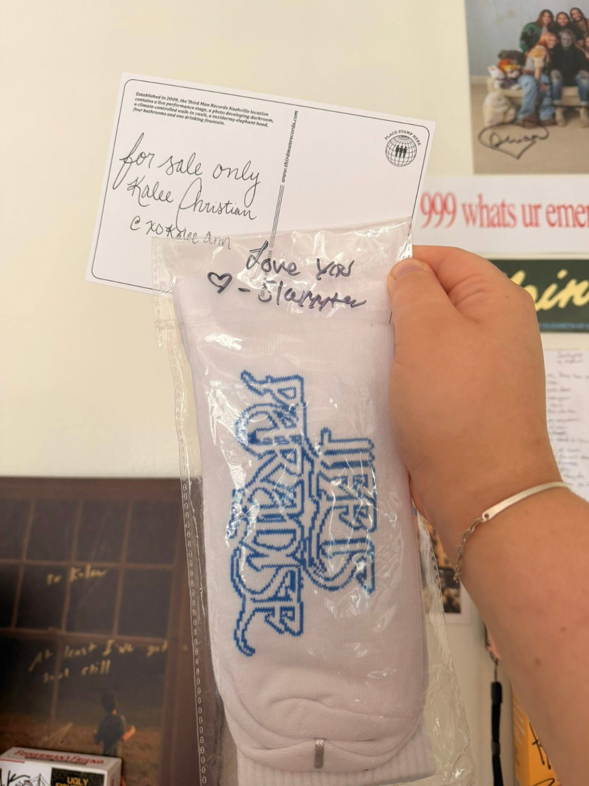 🖤 SLAYYYTER personally hand signed socks 🖤 Worst Girl In America - Love you