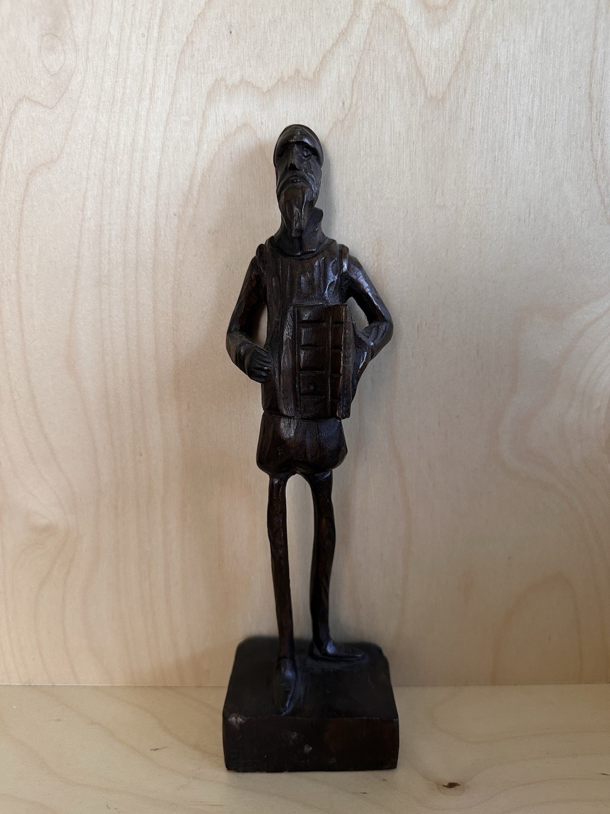 Vintage Carved Wood Don Quixote Figurine Folk Art Sculpture 11” Tall