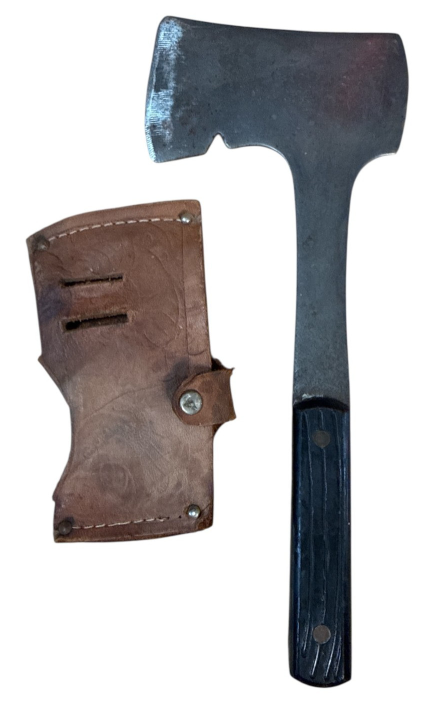 Vintage Utica Sportsman Compact Hatchet Camping Axe 10” Length 4 1/8” Bit Width