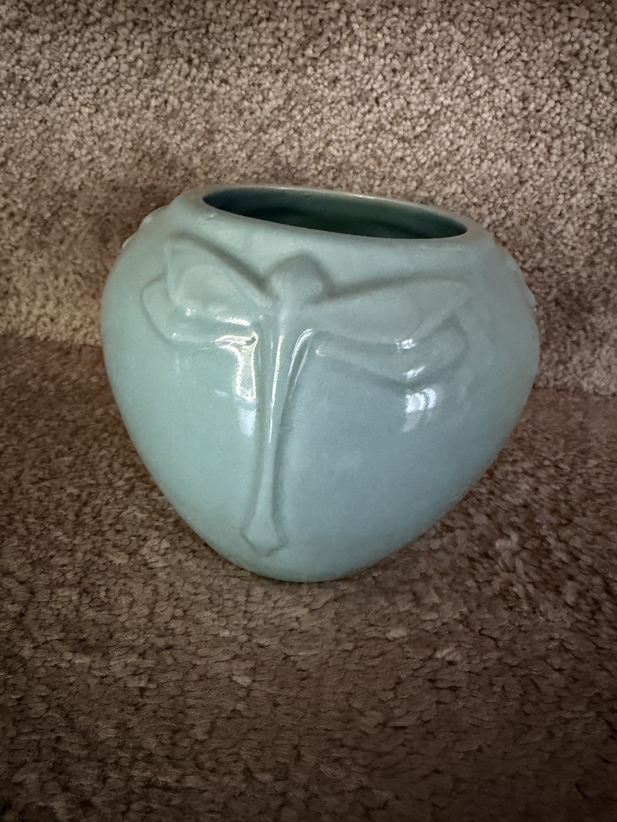 Van Briggle Pottery Dragonfly Vase blue/green EUC