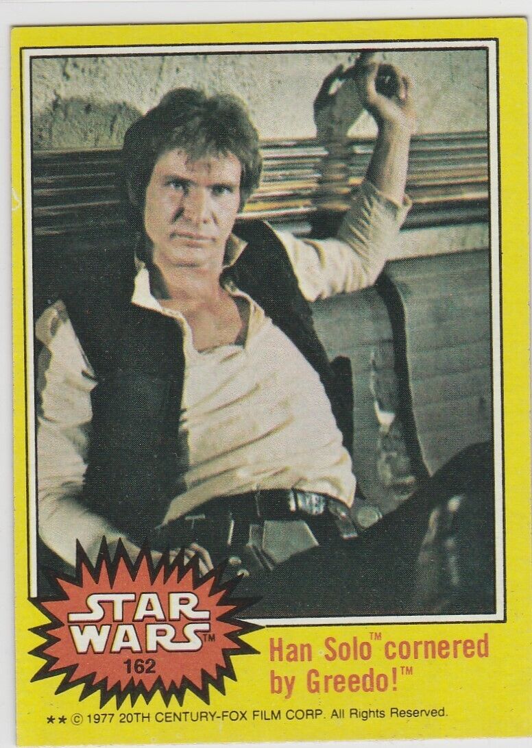 1977 Topps Star Wars HAN SOLO Harrison Ford Rookie Card #162
