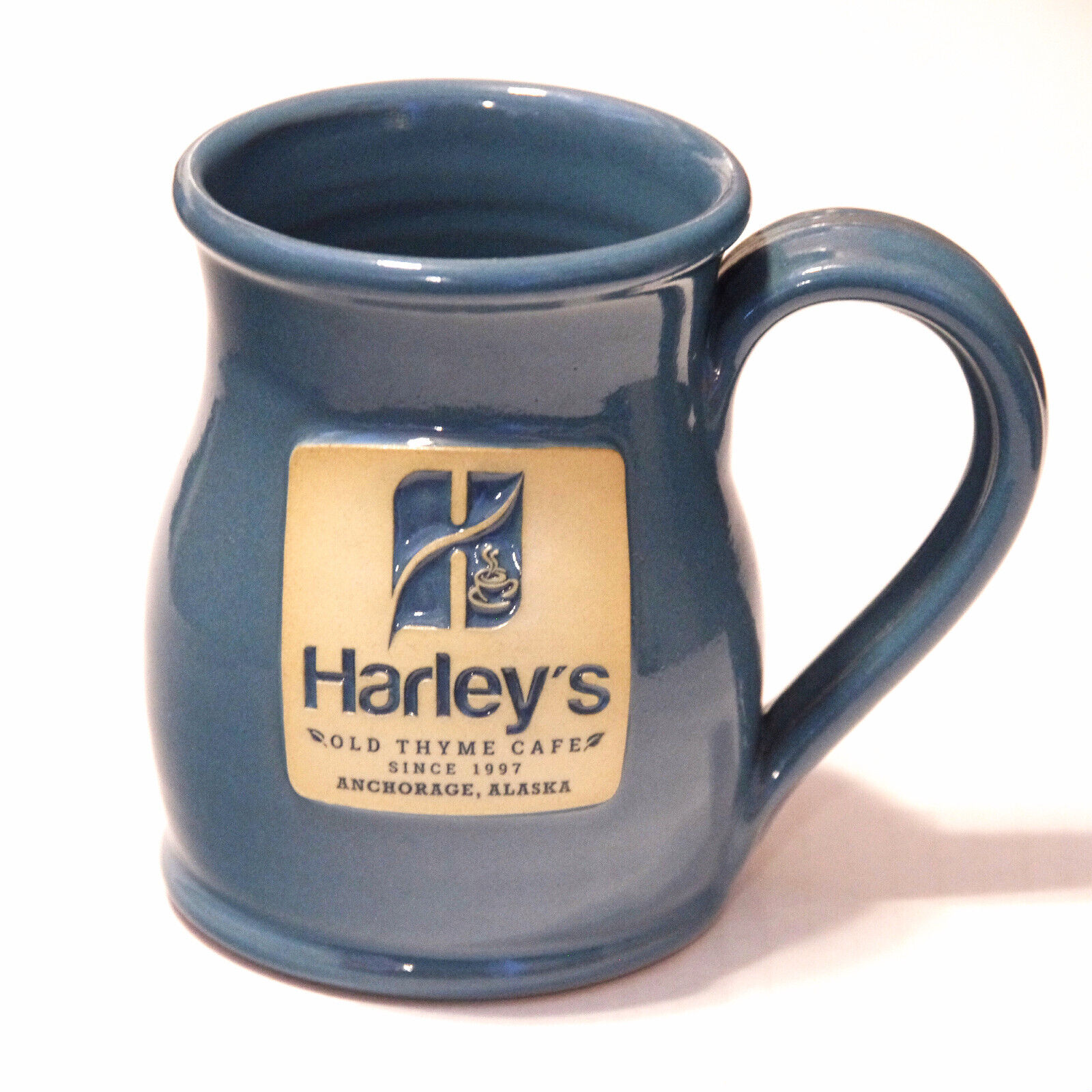 Deneen Pottery Harley\'s Old Thyme Cafe Mug Anchorage Alaska USA Made