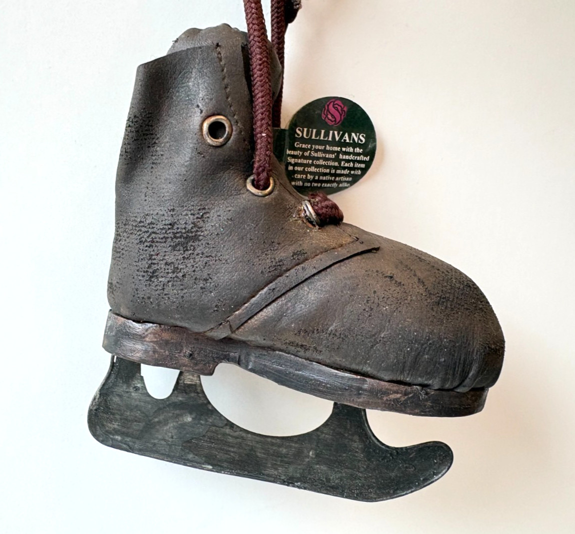 Sullivans Vintage Handcrafted Old Fashioned Ice Skates Christmas Ornament