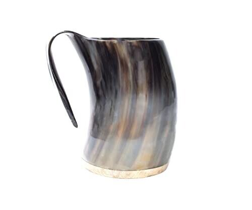 Huge Viking Drinking Horn Cup Extra Large Mug Medieval Style Genuine Ox Horn