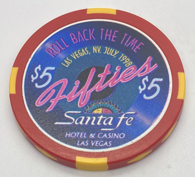 $5 Las Vegas Nevada Santa Fe Casino Chip - Roll Back The Time Fifties July 1998