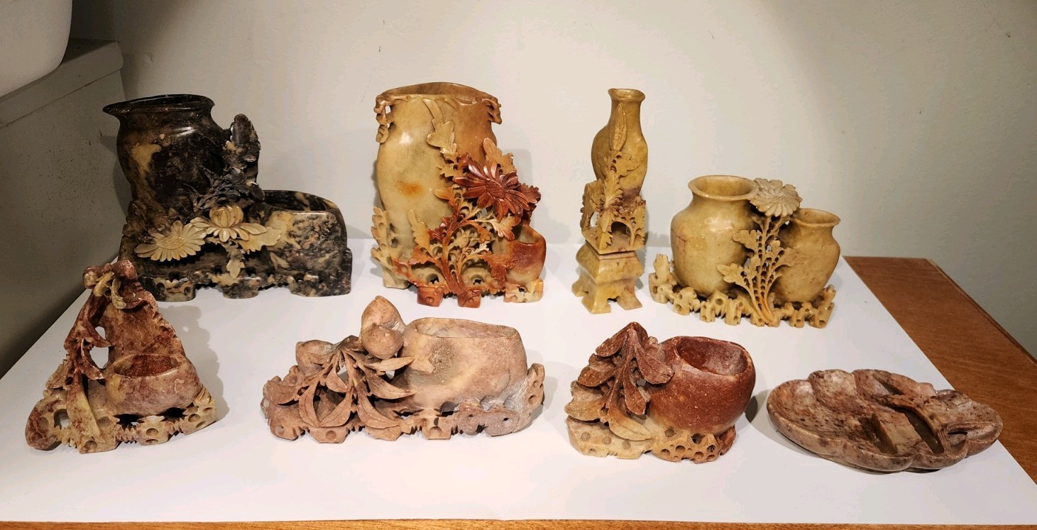 Vintage Carved Chinese SoapStone Lot, 19-20th Century ethnicities cultures