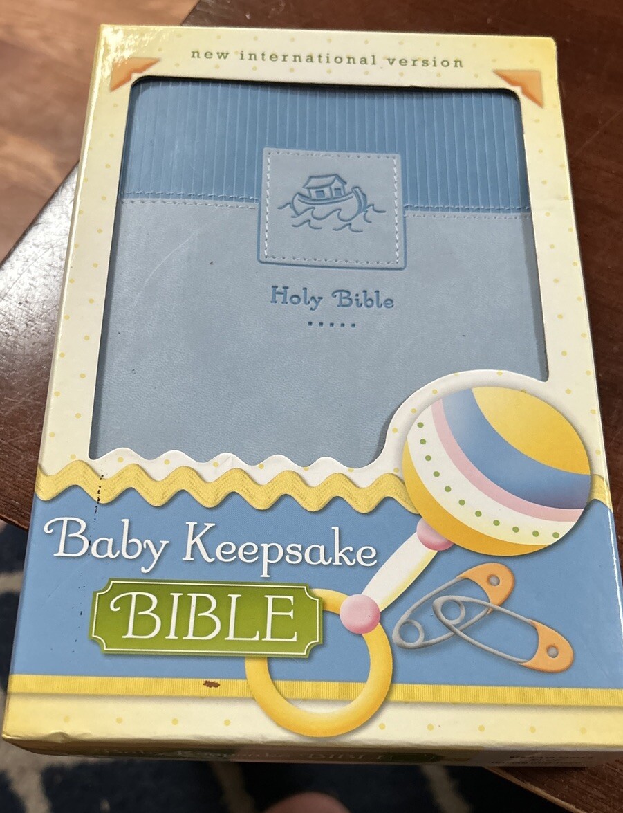 Baby Keepsake Bible Soft Blue NIV New