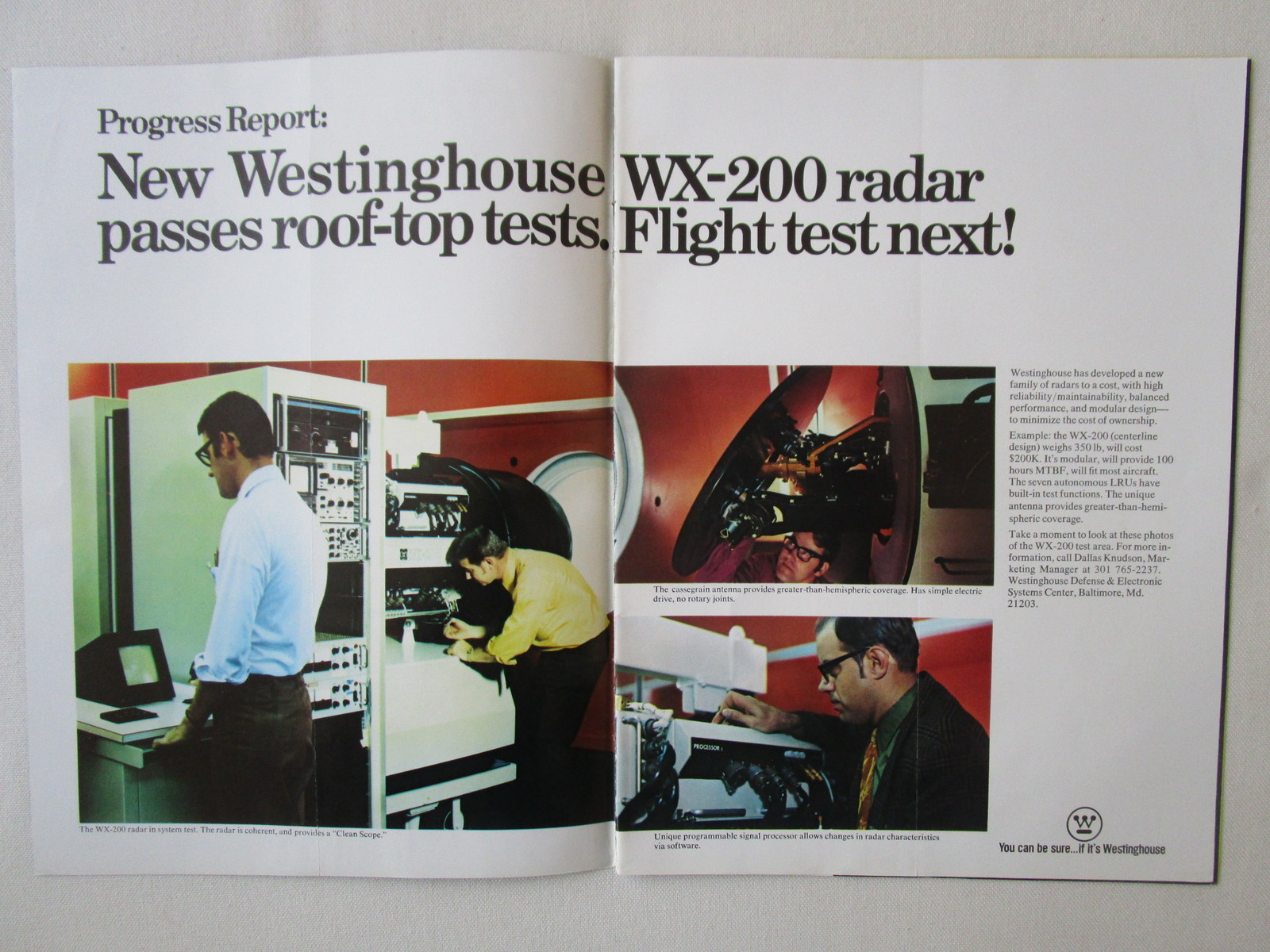 1/1973 PUB WESTINGHOUSE DEFENSE ELECTRONICS WX-200 RADAR SYSTEM TEST ORIGINAL AD 1/1973 PUB WESTINGHOUSE DEFENSE ELECTRONICS WX-200 RADAR SYSTEM TEST ORIGINAL AD