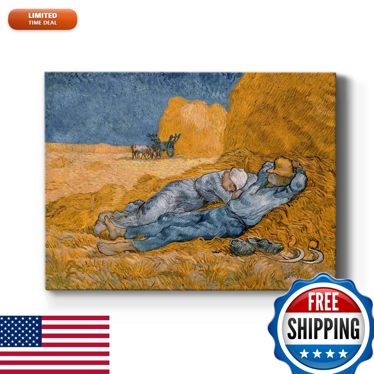 Renditions Gallery The Siesta by Vincent Van Gogh Canvas Print 36x48 Renditions Gallery The Siesta by Vincent Van Gogh Canvas Print 36x48