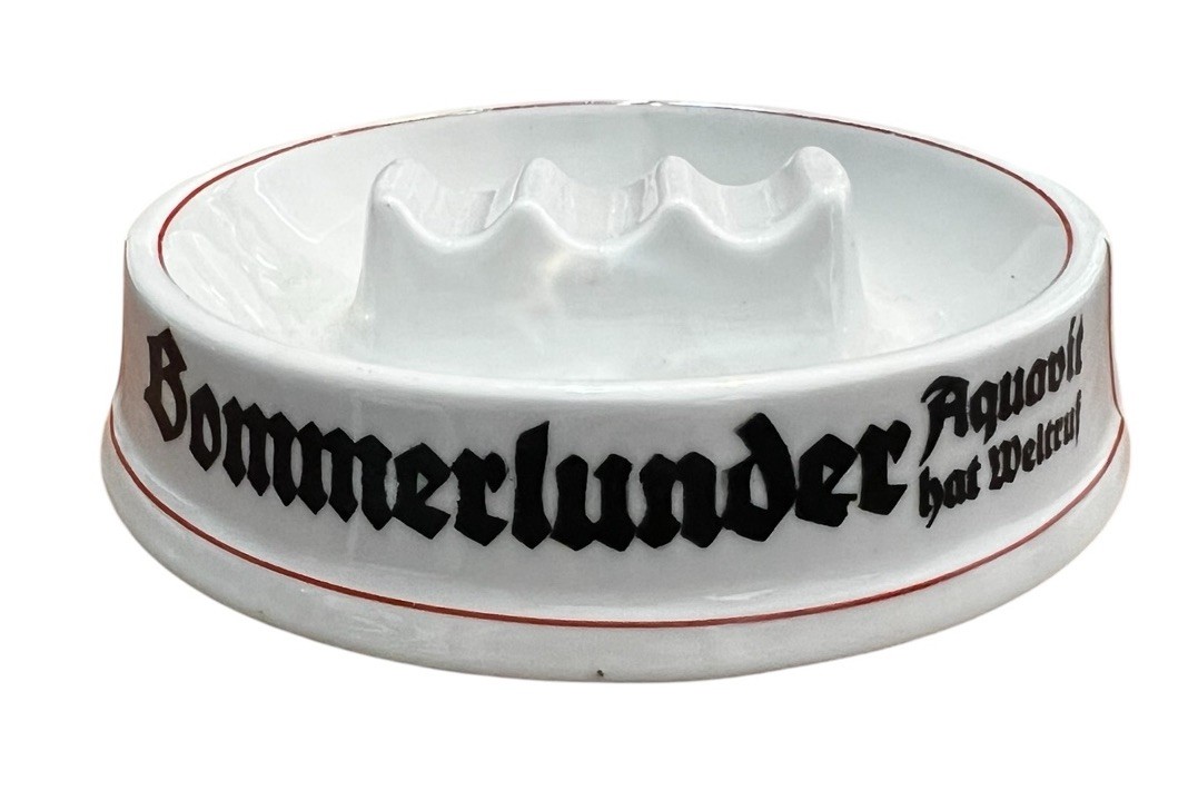 Vintage Bommerlunder Aquavit Bavaria Ceramic Advertising Cigar/cigarette Ashtray