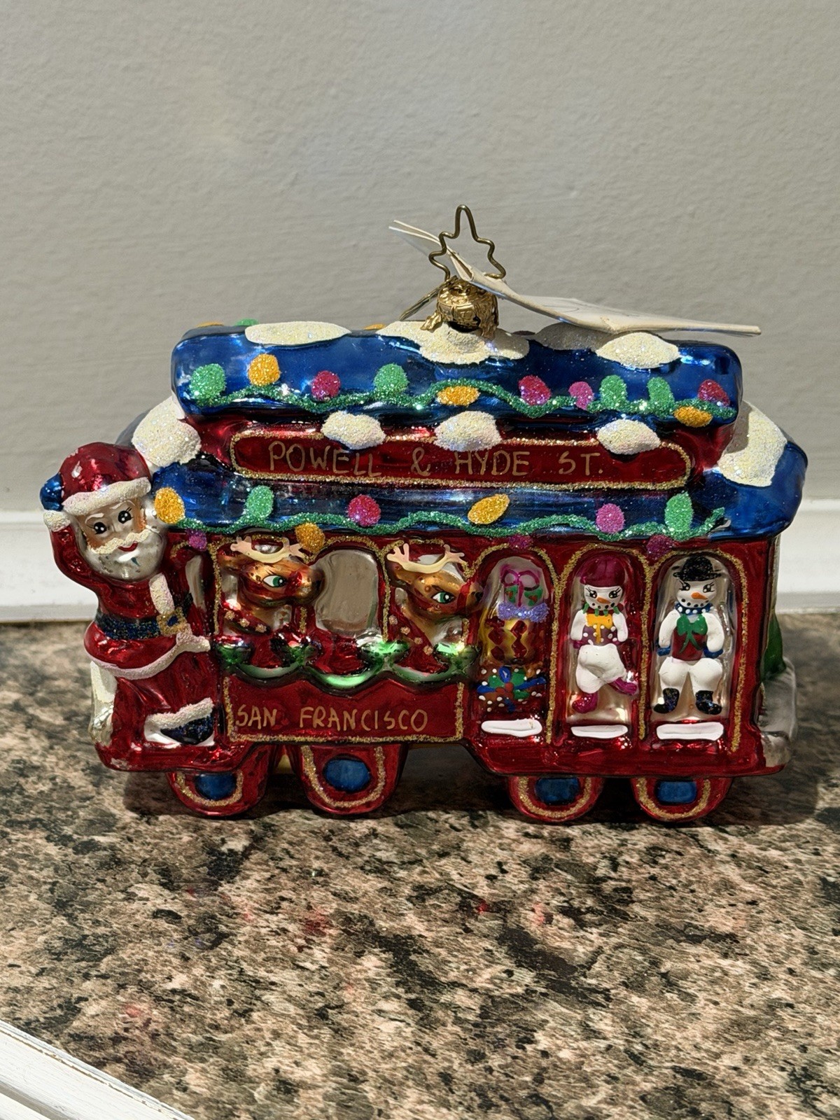 Retired Christopher Radko Red trolley Jolly Rare NWT