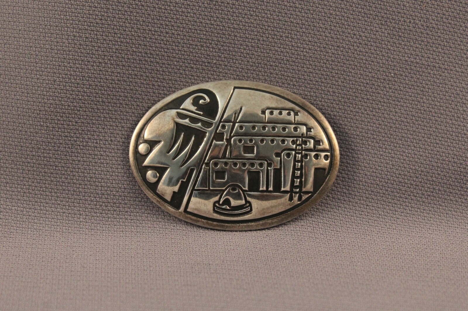 Vintage Hopi Sterling Silver Pictorial Pin