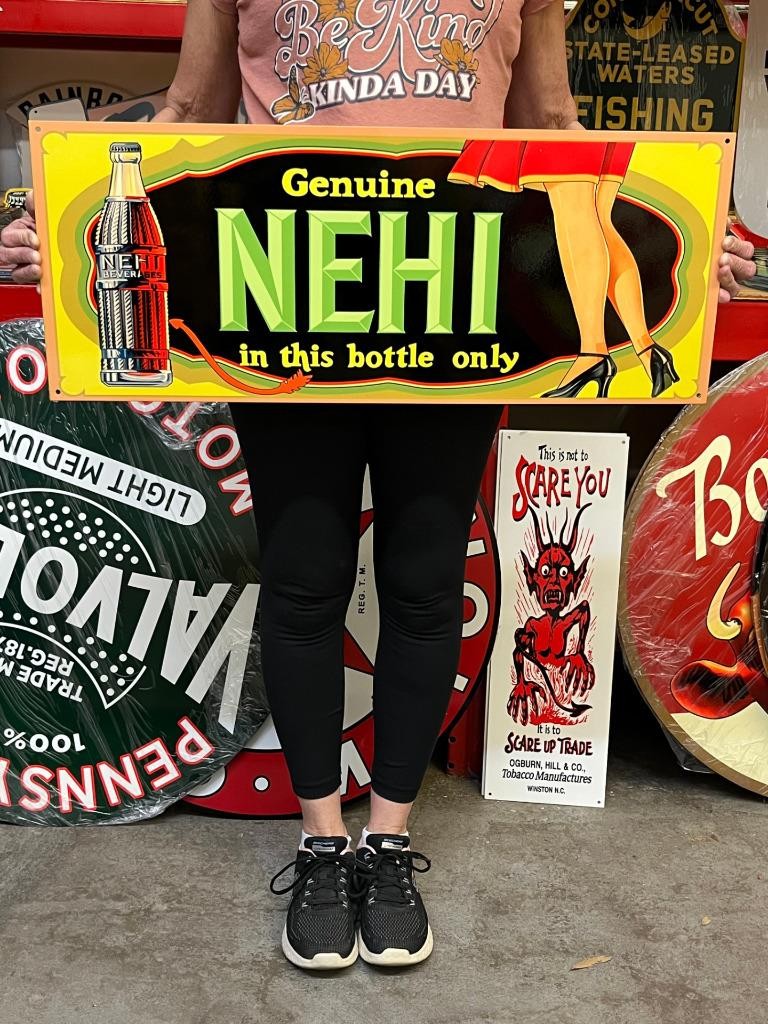 Vintage Style Metal Sign Nehi Soda NOT Porcelain 30x12 Made USA