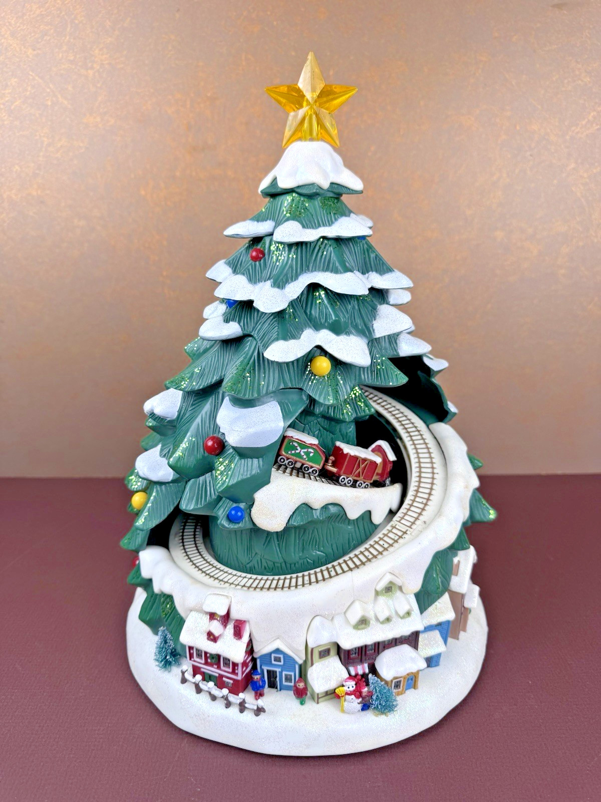 2007 Avon Christmas Tree With Train Motion Lights No Music Holiday Star READ