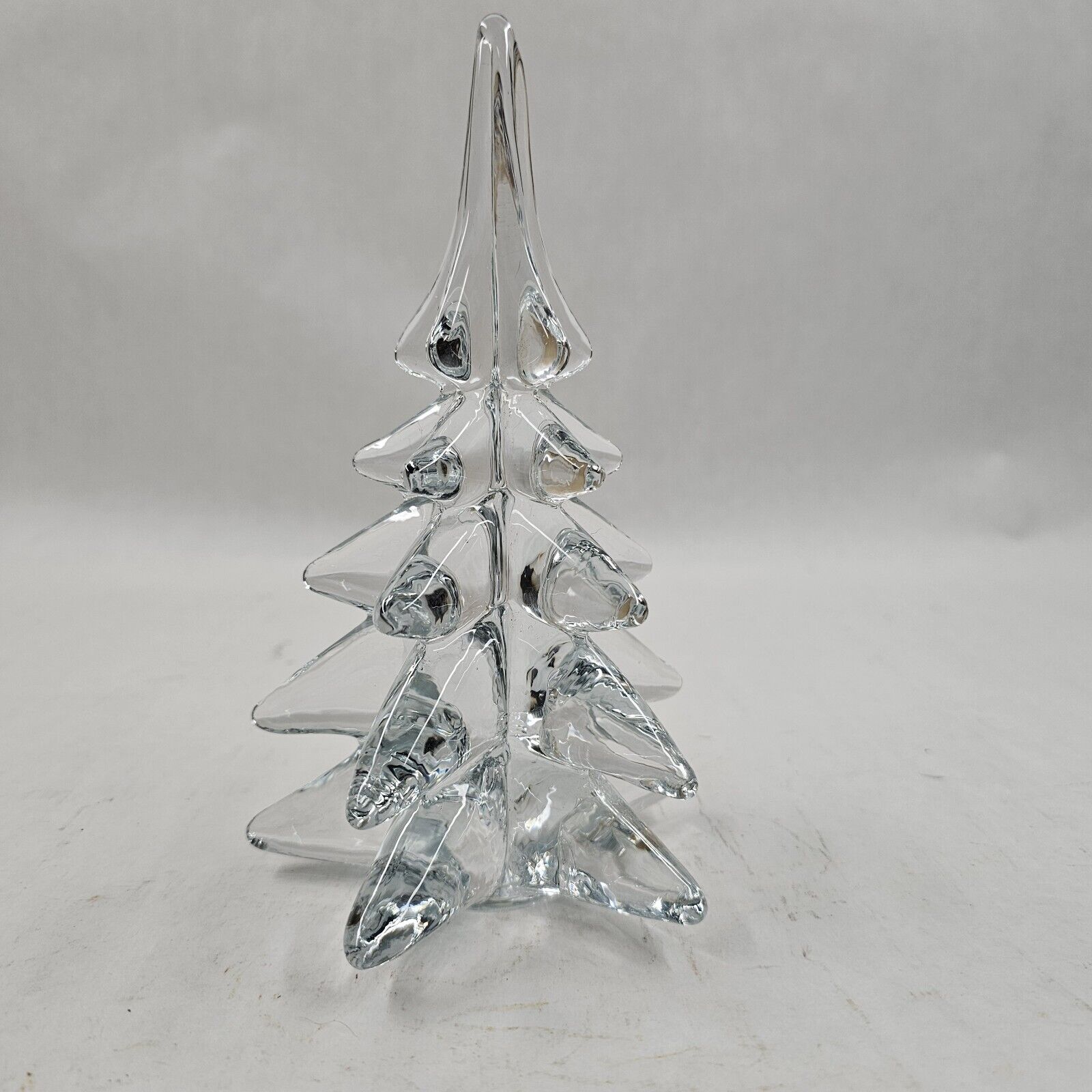Vintage Sigma Crystal Glass 8” Christmas Tree Winter Holiday Decor Elegant