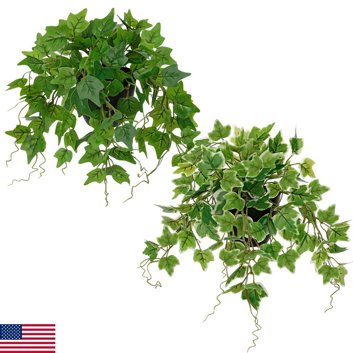 Hollyone Artificial English Ivy Hanging Plants 2pcs Faux Ivy Vines Black Pot Hollyone Artificial English Ivy Hanging Plants 2pcs Faux Ivy Vines Black Pot