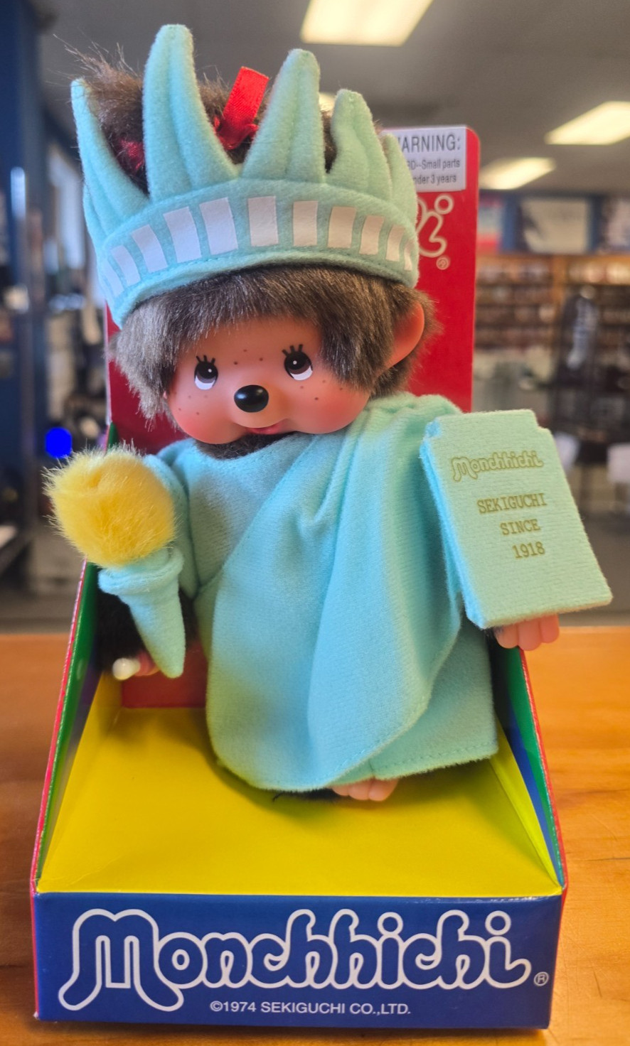 Monchhichi World Statue of Liberty by Sekiguchi, NEW, SUPER RARE