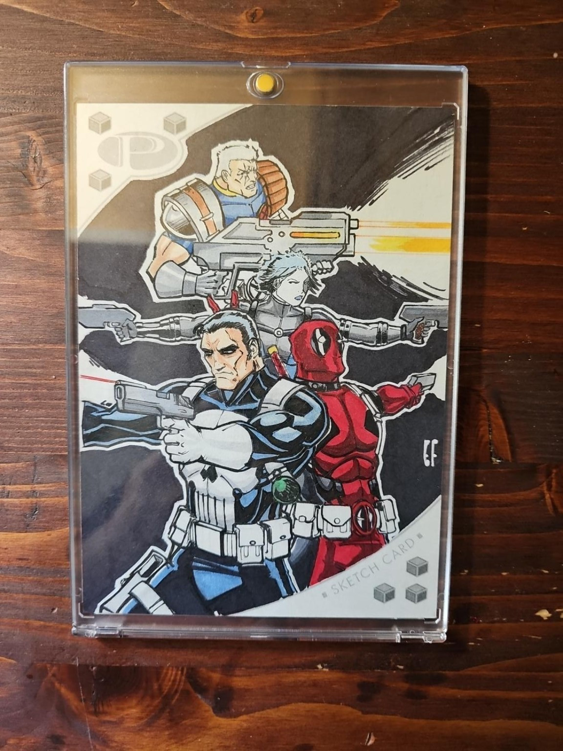 2017 Marvel Premier Eric Fournier 5x7 Sketch 1/1 Deadpool Punisher Cable Domino