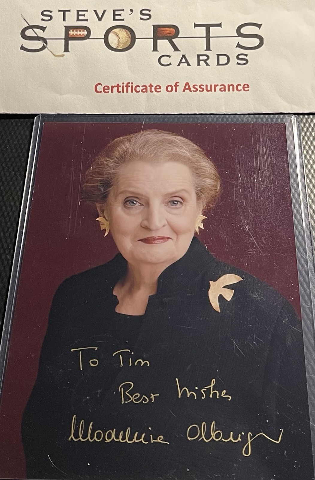 Madeleine Albright Secretary State Signed 5x7 Auto Pen Photo w/ COA & Top Loader