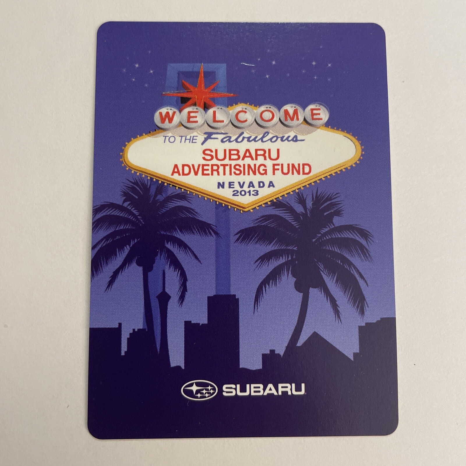 2013 Subaru cars Advertising Fund Las Vegas playing cards deck swap card