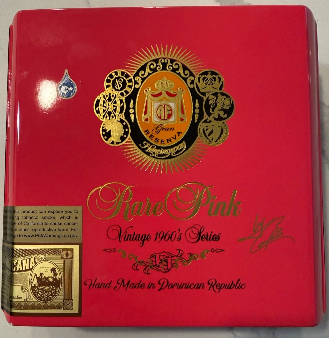 Arturo Fuente Rare Pink Vintage 1960's Series Signature Empty Cigar Box