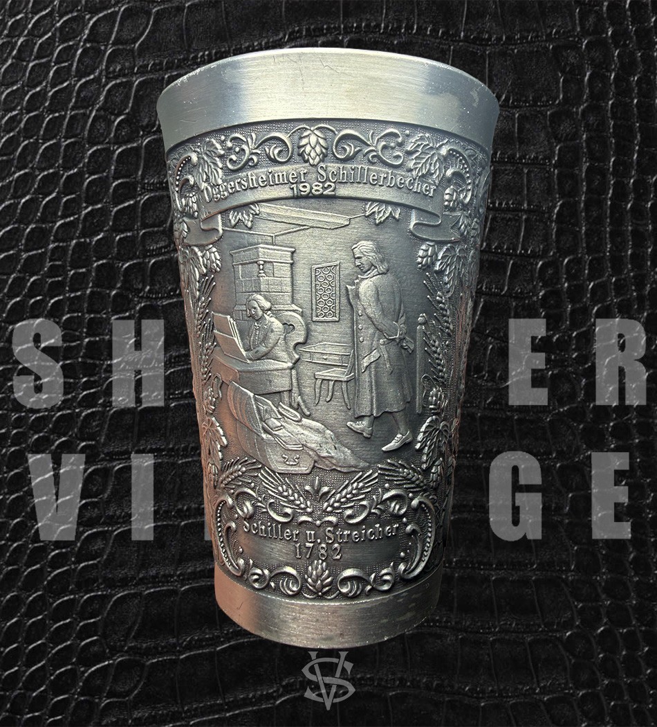 Vintage ZINN Becker Stuttgart German 95% Pewter Wine Cup 3.5 Inch Tall 1982