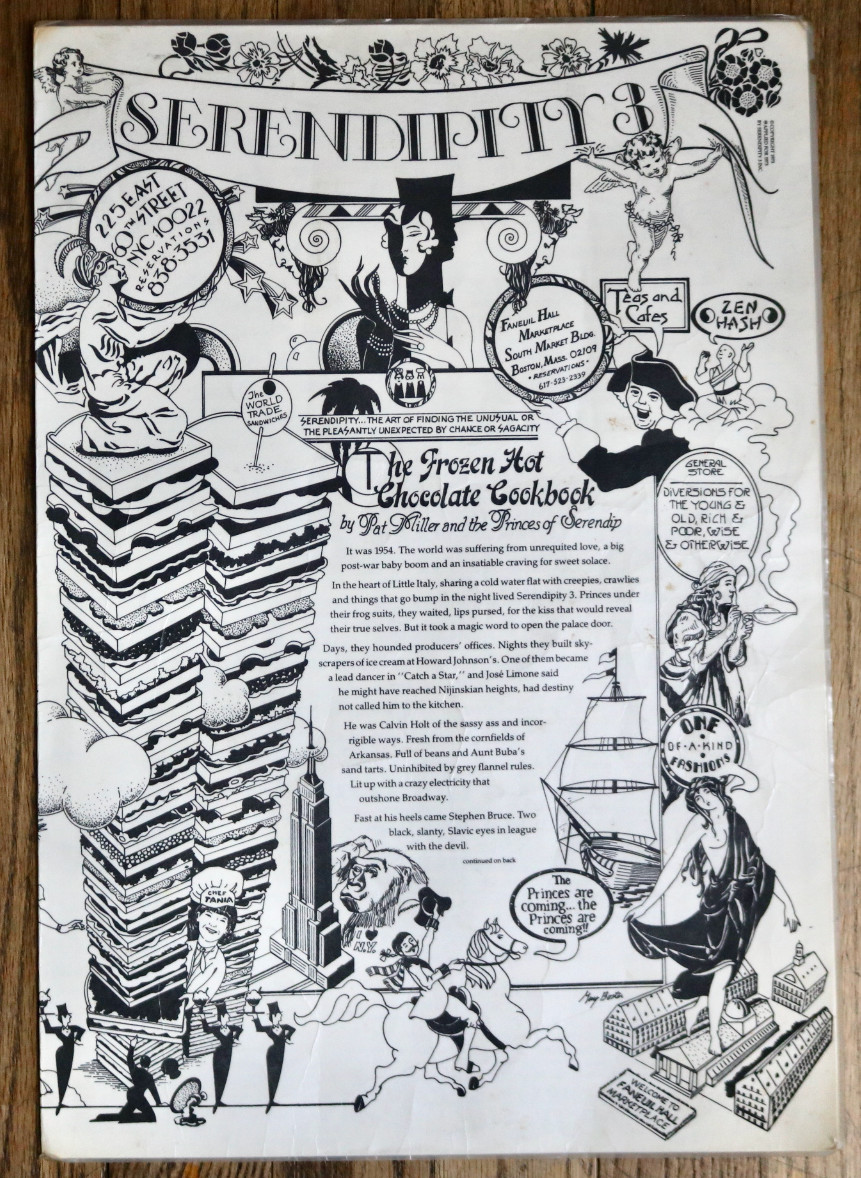 SERENDIPITY 3 vintage 1973 huge menu NYC restaurant SERENDIPITY 3 vintage 1973 huge menu NYC restaurant