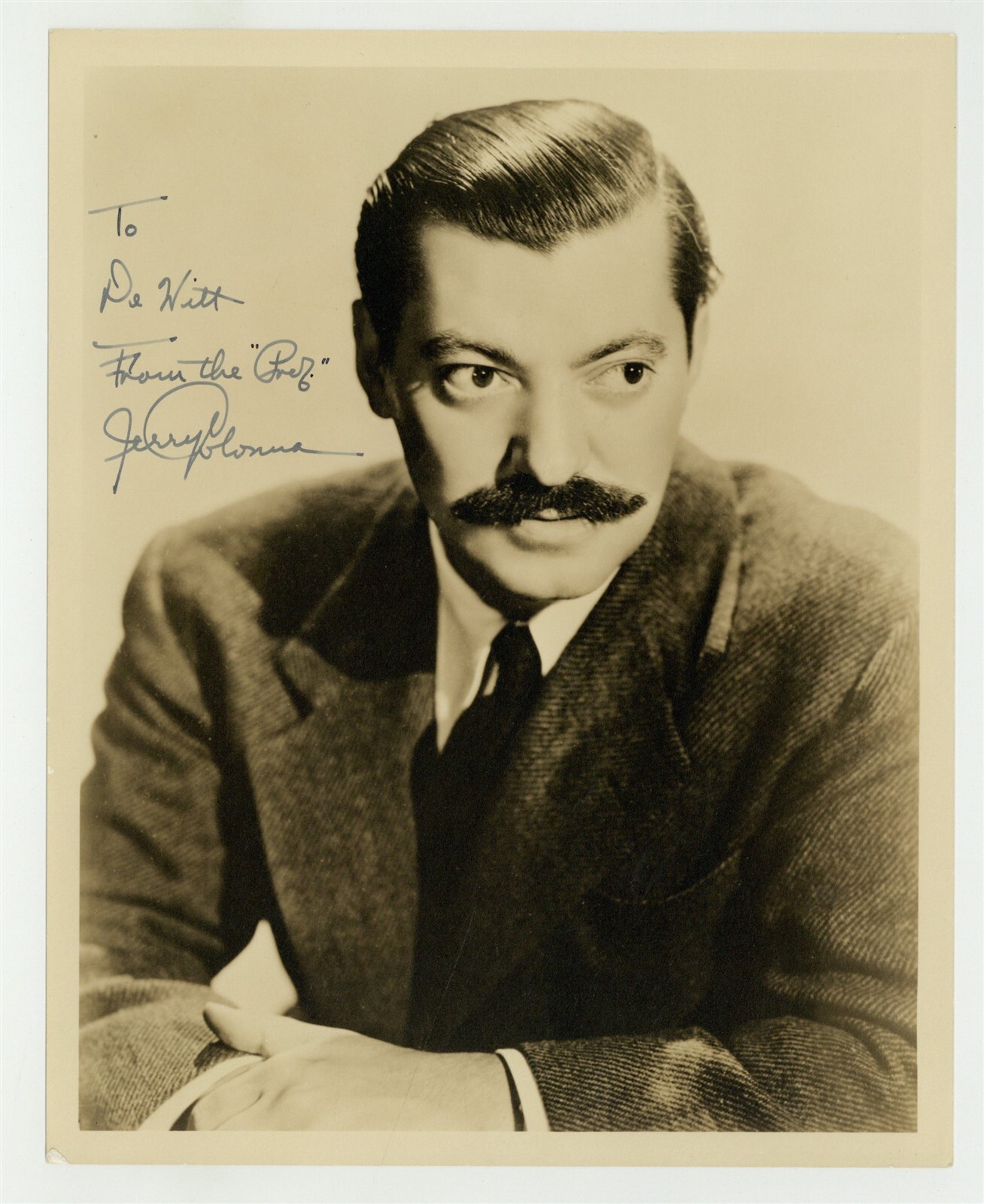 Jerry Colonna 1943 Hand Signed 8x10 Musician Actor Photo Portrait J14249