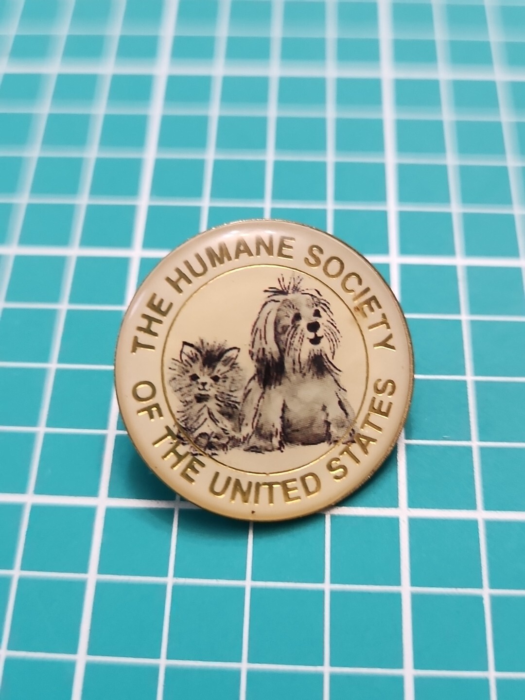 Vtg The Humane Society Of The United States Gold Tone Lapel Pin