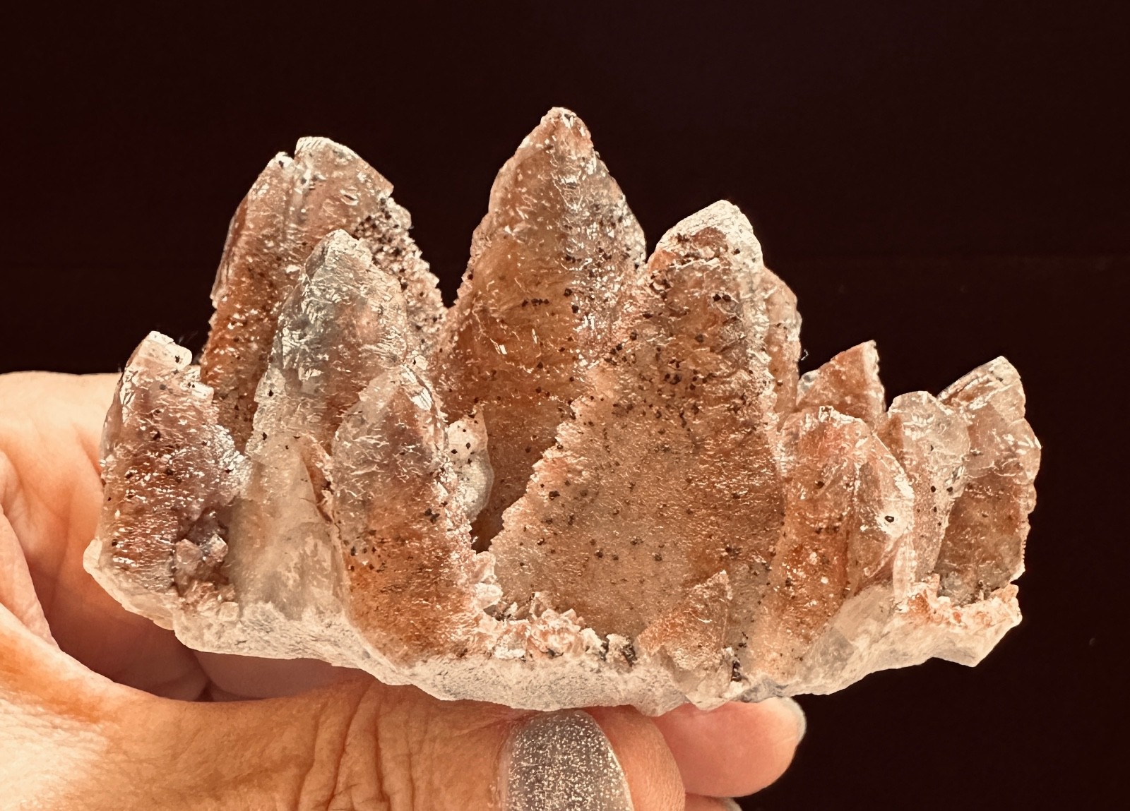 Red Dogtooth Calcite Pyrite Hematite Crystal Mineral Specimen Daye Hubei China