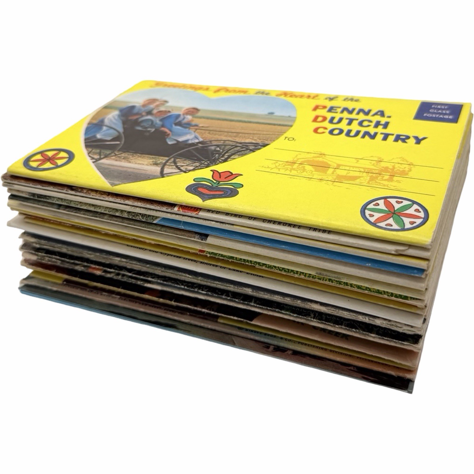 25 Vintage Fold Out Postcard Lot Souvenir Travel National Parks Landmarks USA
