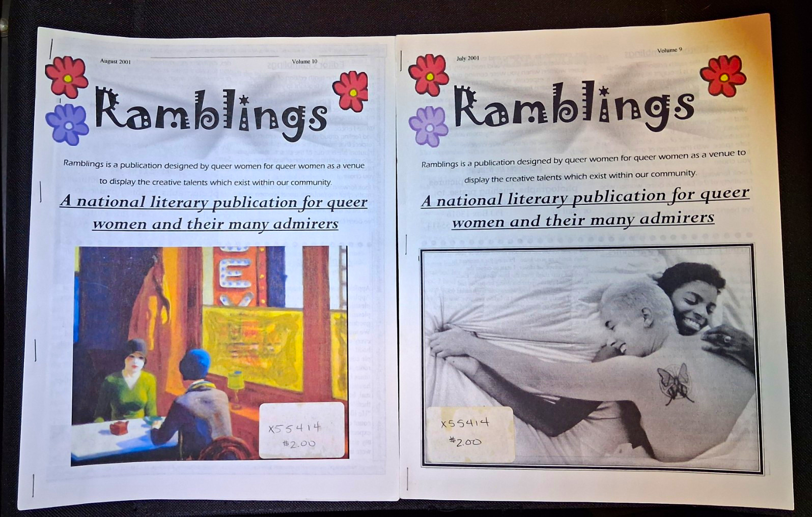 Ramblings Magazine Lot of 2 July/Aug 2001 Vol 9-10 Illustrated Ani Difranco 