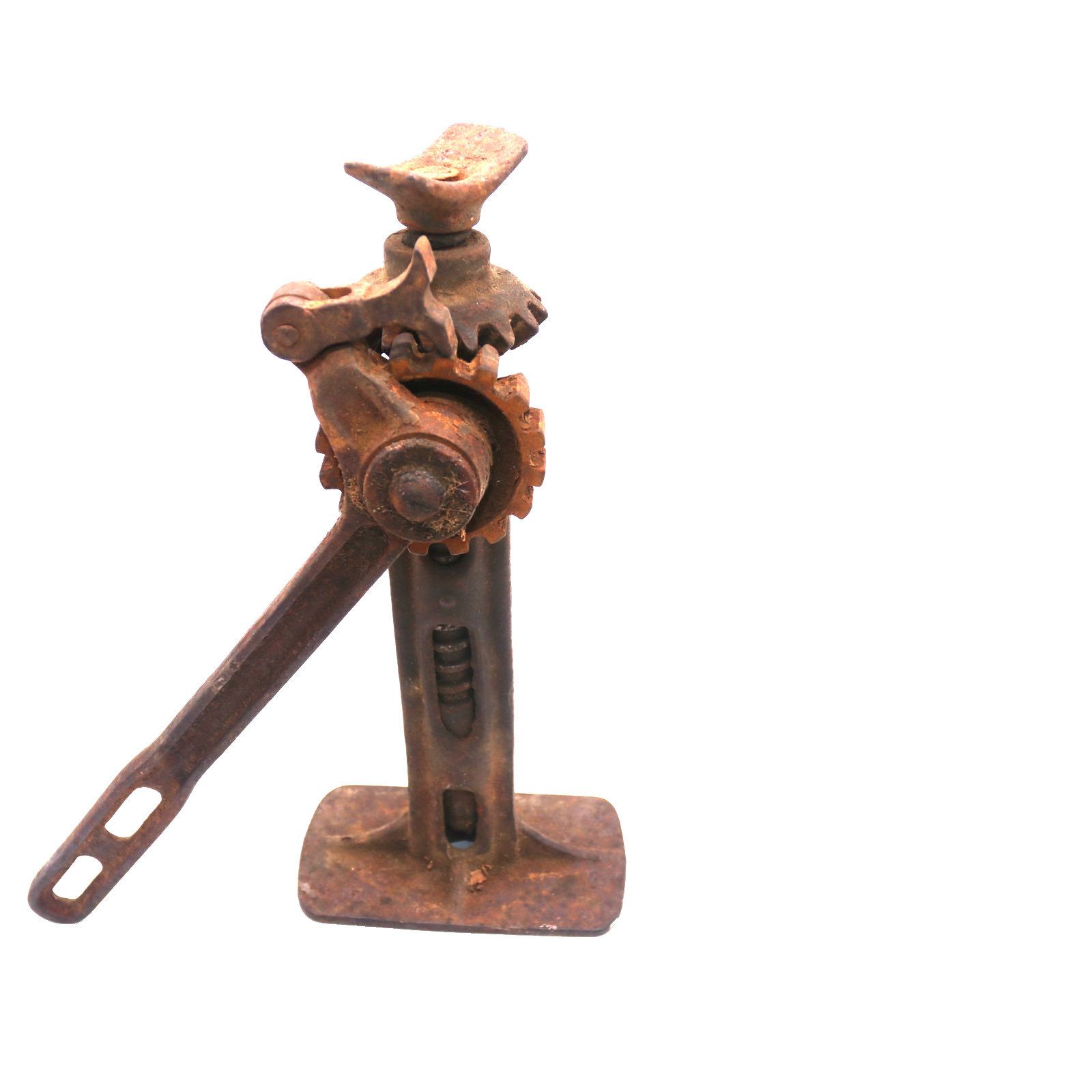 Working Antique Cast Iron Rack Pinion Lift Jack Ratchet Gear Car Farm 11