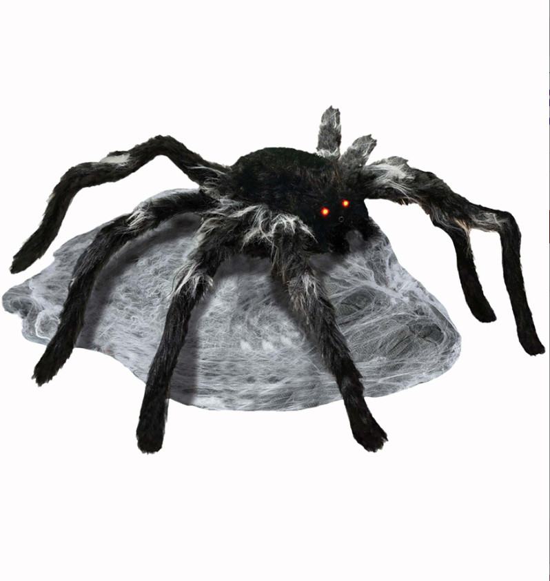 36-Inch Jumping Black Spider Animatronic Halloween Decoration Prop