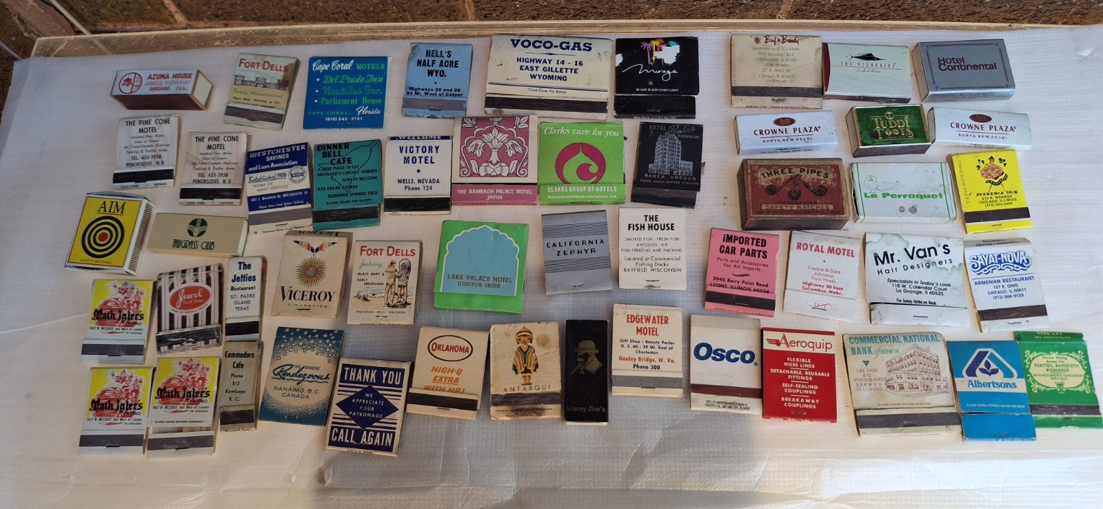 Vtg. Lot of 51 Matchbooks From USA & Foreign Countries: Some Full & Or Unstruck