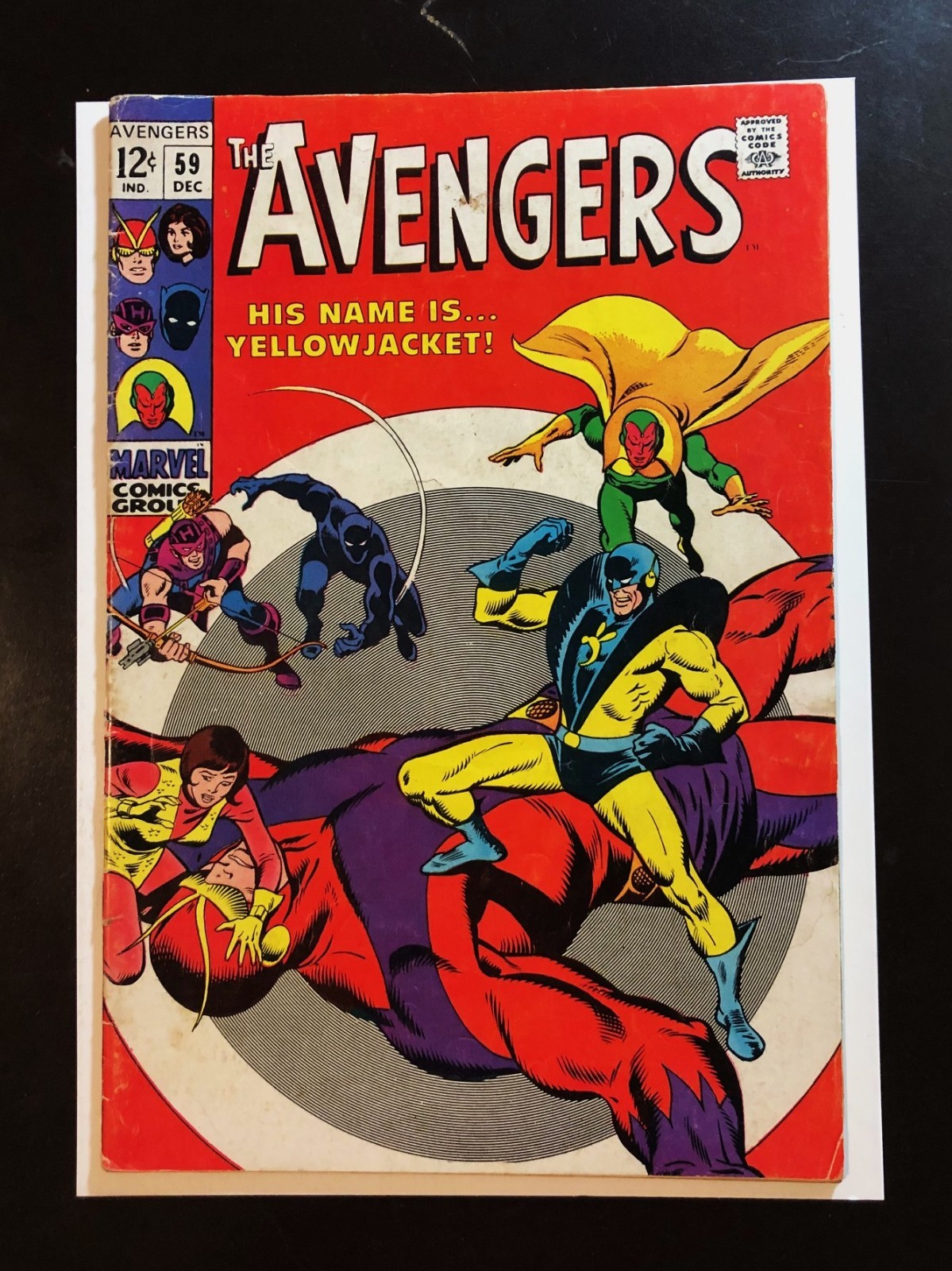 Avengers #59. VG 4.0. Vision. Goliath. 1st App Yellow Jacket. 1968.
