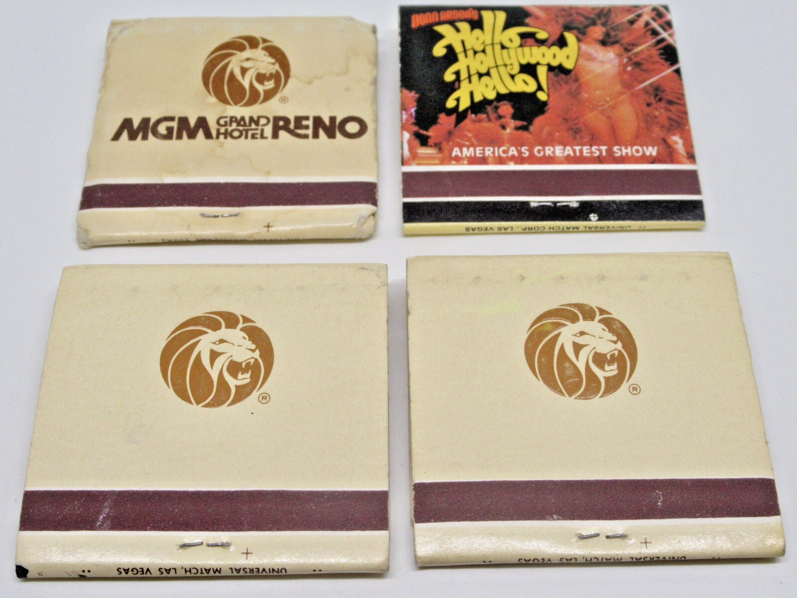 MGM Grand Hotel Reno Nevada FULL Matchbook LOT of Four (4) 