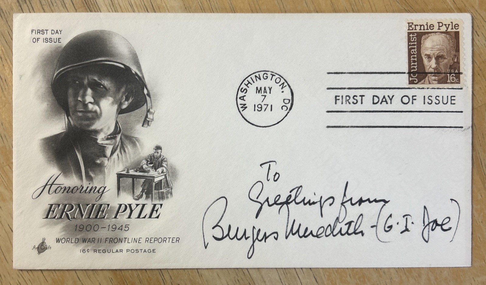 Burgess Meredith GI Joe Signed 1st Day Cover AUTO Over 1000 First Day Auto's Burgess Meredith GI Joe Signed 1st Day Cover AUTO Over 1000 First Day Auto's