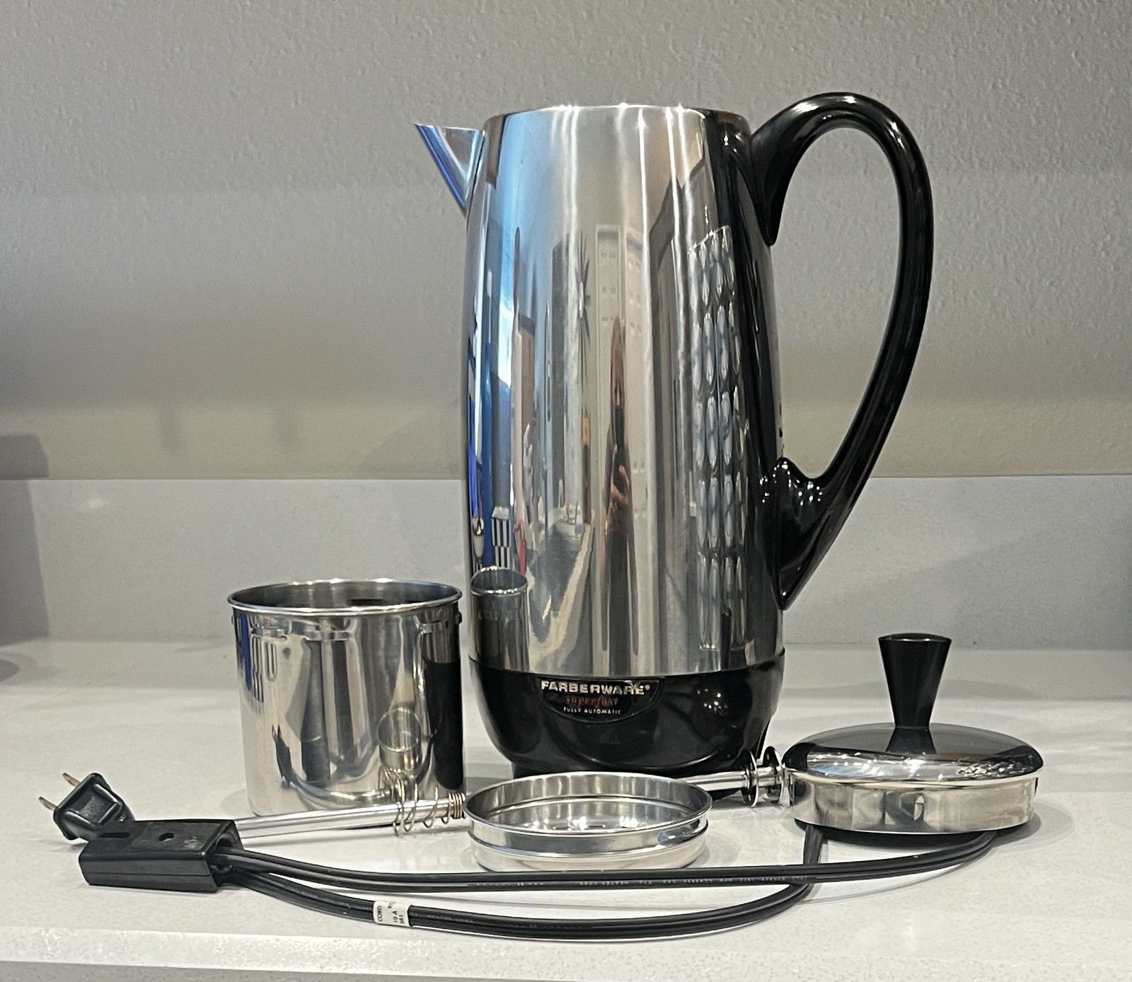 Vntg. Farberware Superfast Automatic Electric Coffee Percolator 12 Cup 142B
