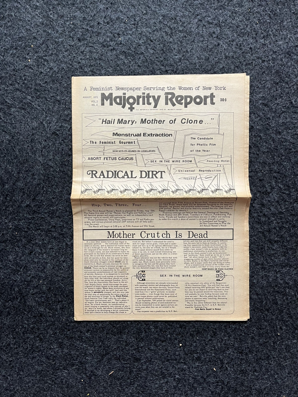 Vintage 1970s Feminist Newspaper, The Majority Report 2nd Wave Feminism, LGBT M