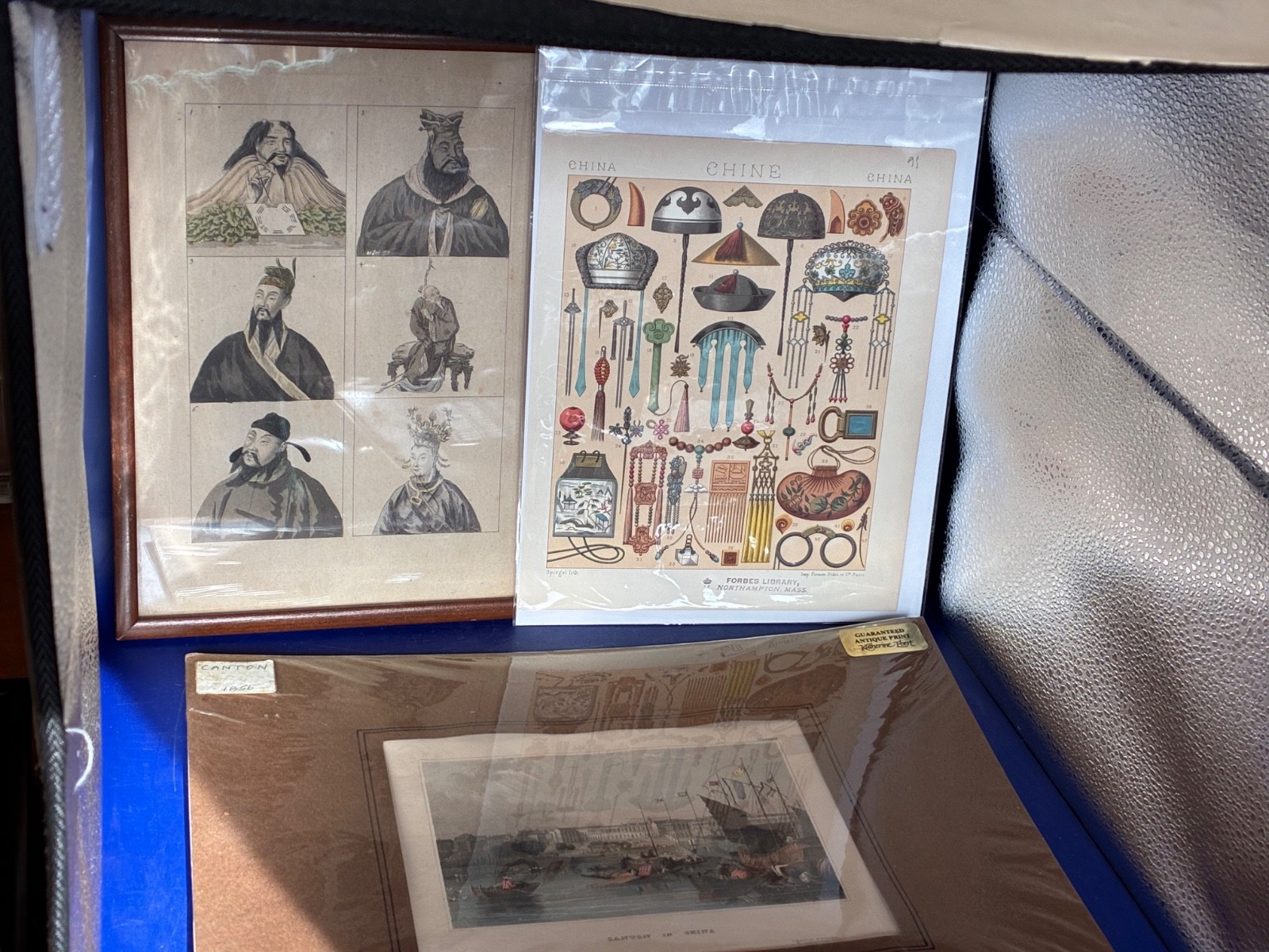 Three Antique Chinese Theme Prints - 1850s to 1880s