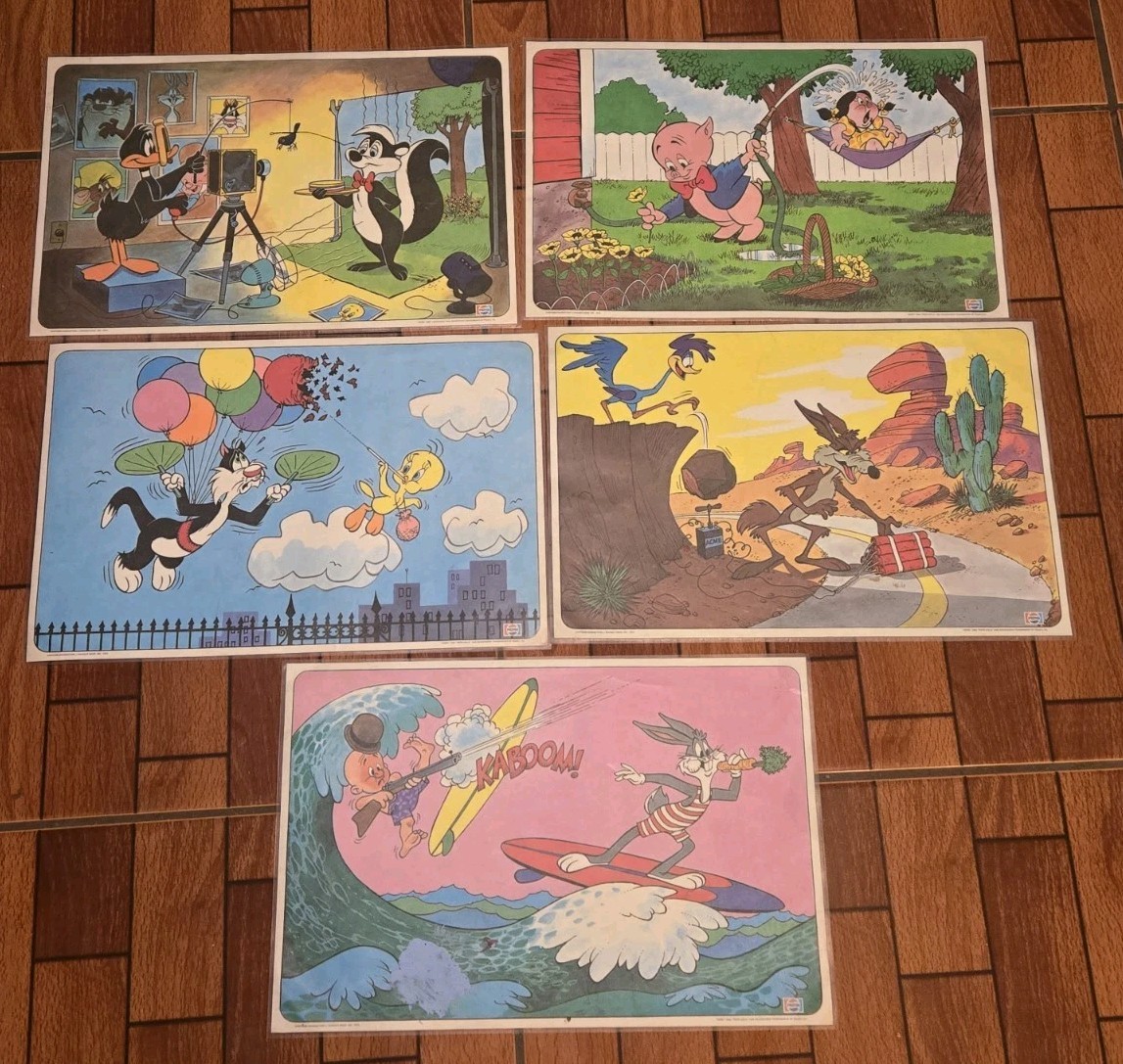 Vintage 1976 Pepsi Looney Tunes Placemats (laminated) Warner Bros Set of 5