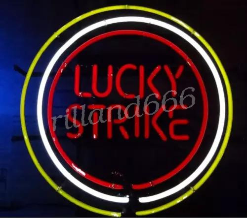 Red Lucky Strike Bar Shop Handcraft Wall Neon Light Sign Glass Decor 17\