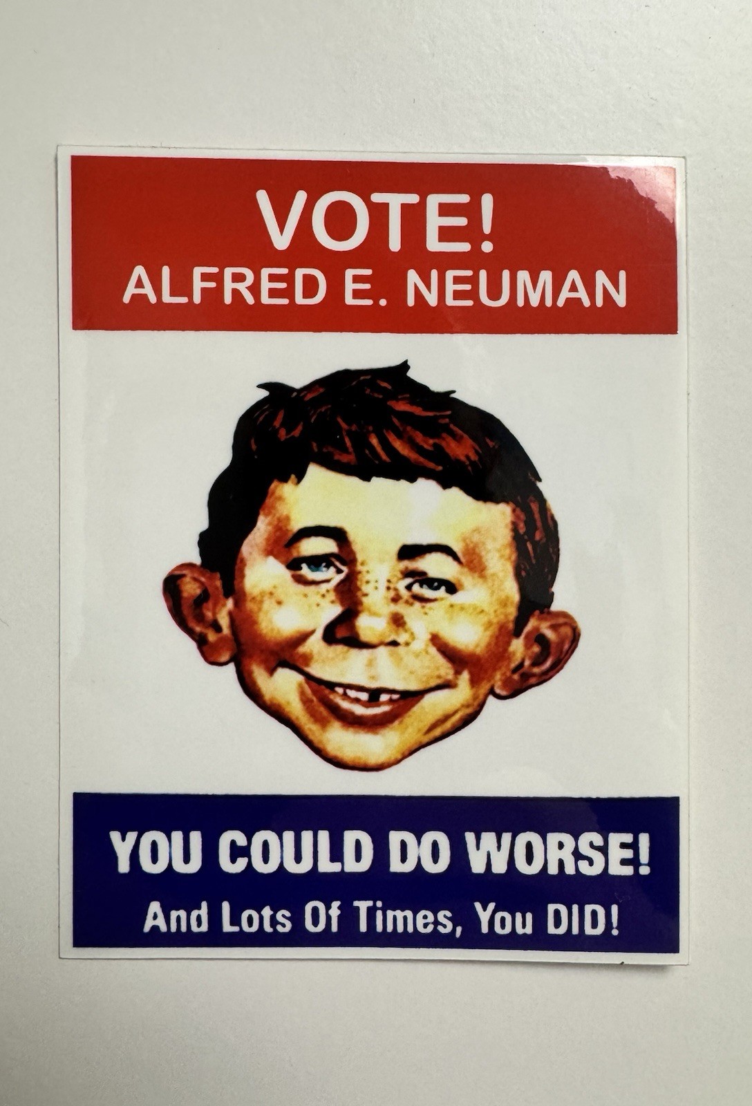 Alfred E. Neuman Sticker Mad Magazine Vote
