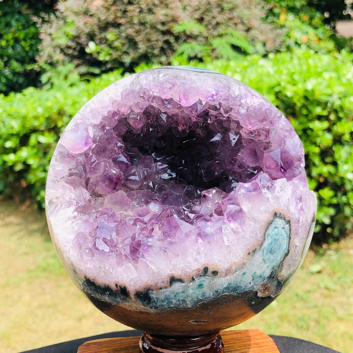 4.68 LB Natural Amethyst Geode Sphere Large Crystal Display Piece Healing 6795
