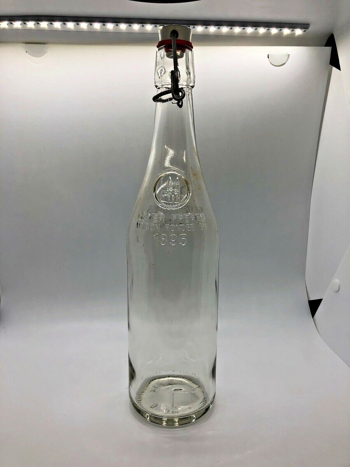 Geyer Freres EN 1895 Empty Clear Glass Bottle With Original Stopper 12.75\